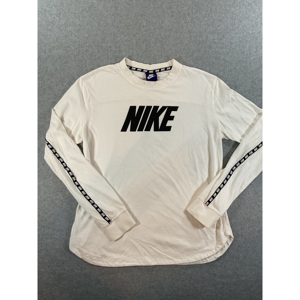 Nike Sportswear Women Long Sleeve T-Shirt Sail Cream 883470-100 Small #548